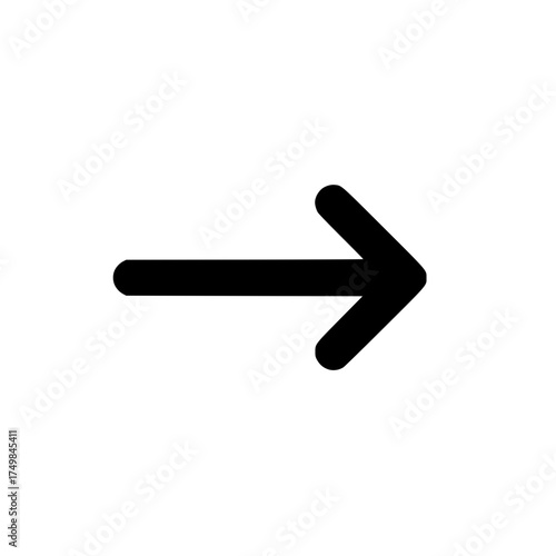 Simple black arrow pointing right with rounded corners

