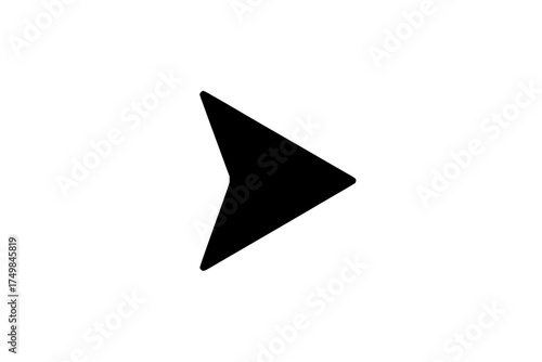 Minimalist black right arrow navigation icon isolated
