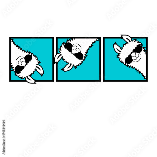 Llama Triptych Cool Sunglasses Pattern Cyan Animal Look
