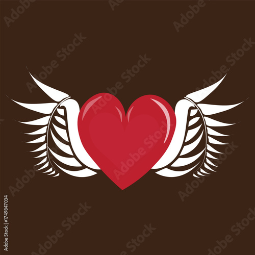  soul of heart wings with heart illusrtation.