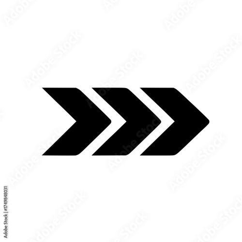 Free Download Three black arrows icon representing forward sequence or progression
 - GFXLoad