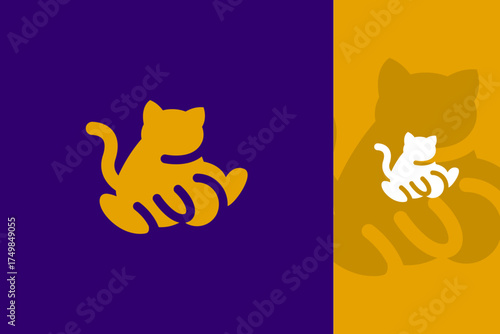 Minimalist Cat Logo - Simple Animal Pet Brand Identity Vector for Business