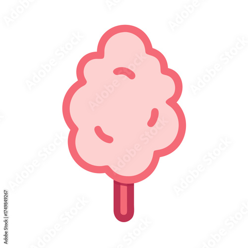 Cotton candy icon in flat vector style with pastel colors  