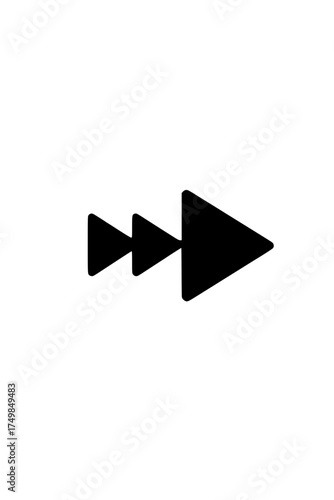 Black fast forward arrow icon for multimedia control
