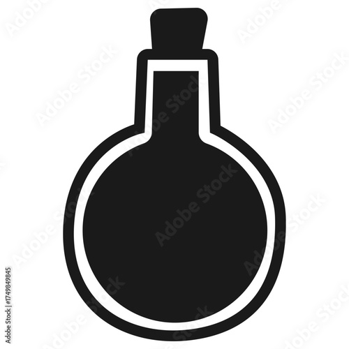 Potion Bottle Icon (Black Outline)