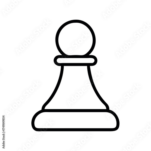Simple outline drawing of a black and white chess pawn piece
