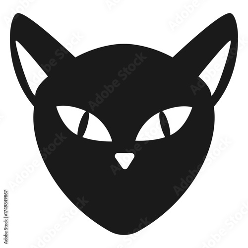 Black Cat Head Icon