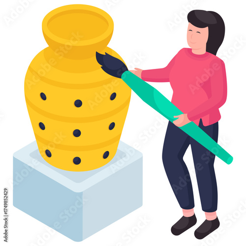 Modern design illustration of pottery 