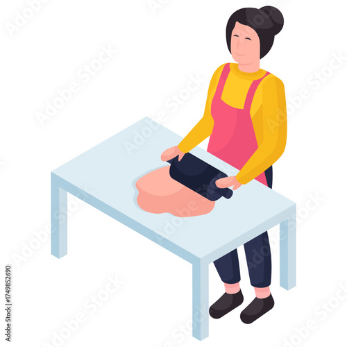 Perfect design illustration of housekeeper 
