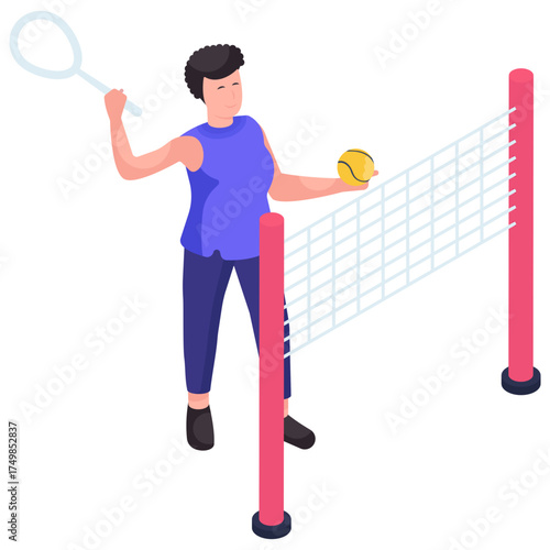 A beautiful design illustration of tennis player