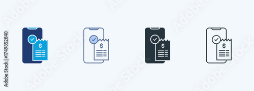 Digital Receipt Multiple Style Icon Collection