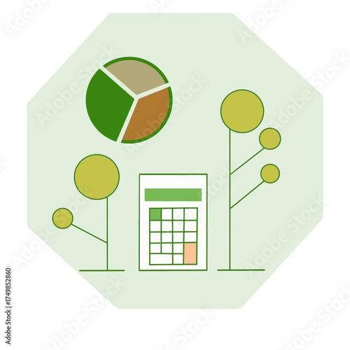 Calculate your company's growth with this modern business strategy for sustainable development and financial success featuring calculator and graph