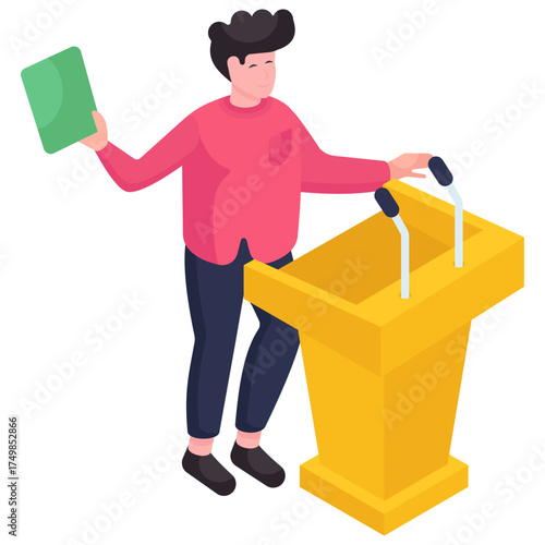 Modern design illustration of orator 