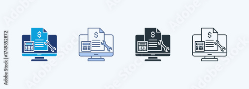 Budgeting Tools Multiple Style Icon Collection
