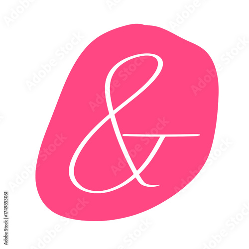 Charming pink ampersand design element perfect for branding, invitations, and creative projects adds a touch of playful elegance to any design