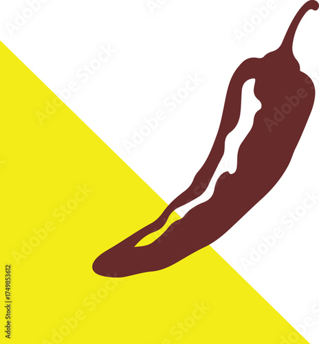 A simple illustration of a single red chili pepper on white background