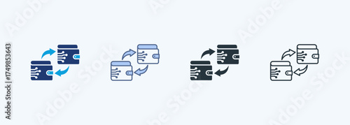 Wallet To Wallet Transfer Multiple Style Icon Collection
