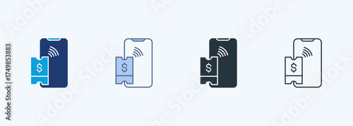 Contactless Ticketing Multiple Style Icon Collection
