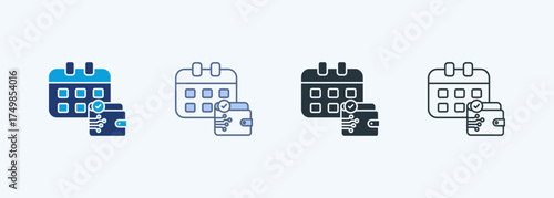 Payment Scheduling Multiple Style Icon Collection