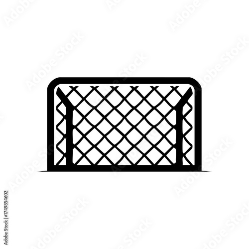 Clean geometric soccer goal net design representing sports, teamwork, and football competition.

