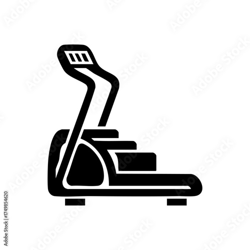 Clean black design of a stair stepper machine symbolizing indoor cardio training, fitness routines, and healthy lifestyle concepts.
