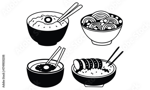 Assorted Hand-Drawn Food Items