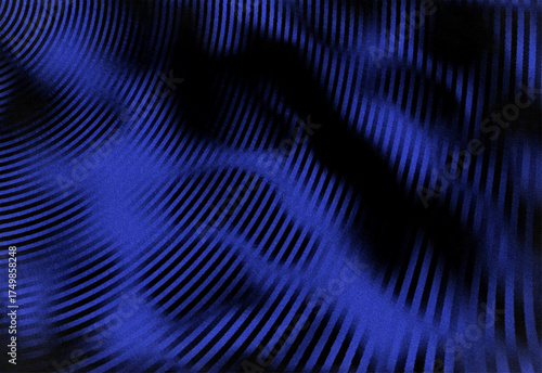 Dynamic digital art with undulating blue lines forming a captivating wave pattern on a black backdrop. Abstract futuristic concept of energy and light