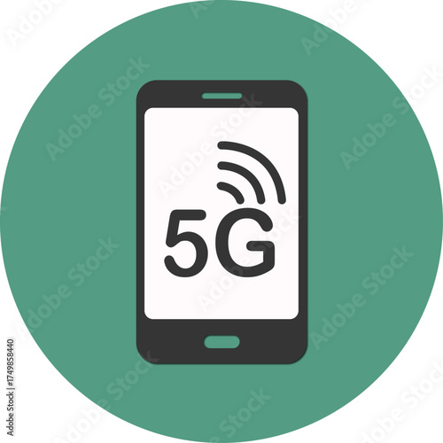 5G mobile technology icon with smartphone and wireless signal