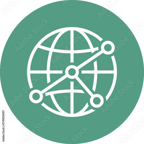 Global network connection icon – worldwide internet and digital communication symbol