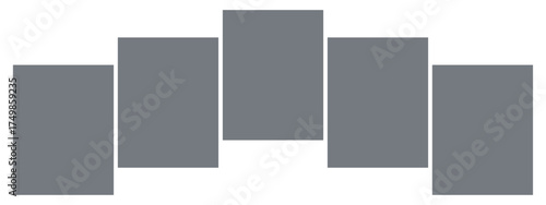 Photo frames collage template illustration. 5 Photo collage template. Vector template empty frames