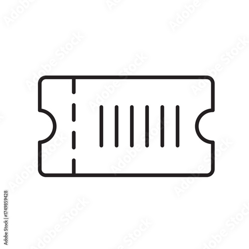 A vector icon of a digital coupon or promo code for online discounts, created in line style with editable stroke