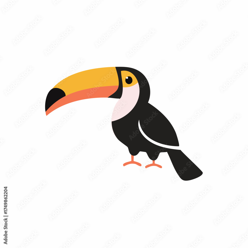 Fototapeta premium Colorful toucan bird illustration isolated on white background