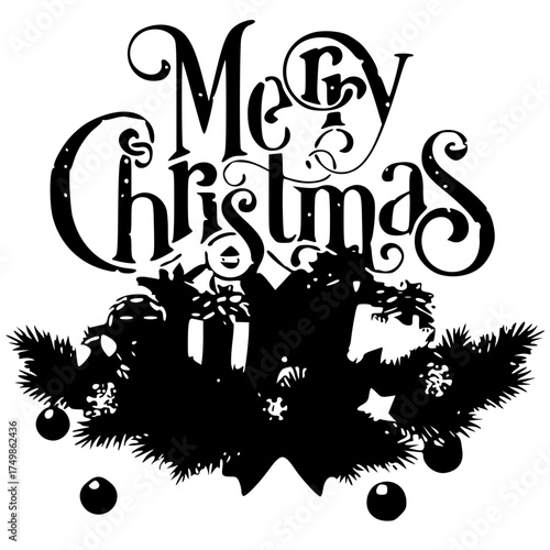 Minimalist black silhouette vector of a monochrome depiction of an ancient scroll with decorative finials on both ends in solid black color