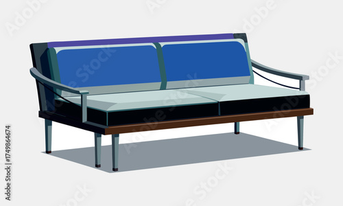 Modern Blue Sofa Vector Illustration

Contemporary Three-Seater Couch Design

Stylish Metal and Wood Frame Sofa Vector Art

Minimalist Living Room Furniture Illustration

Comfortable Blue Cushion Sofa