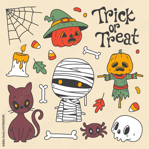 Hand drawn halloween element 4