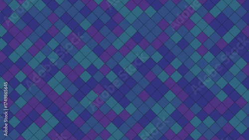 Abstract background with colorful geometric diamond shapes in teal purple and blue