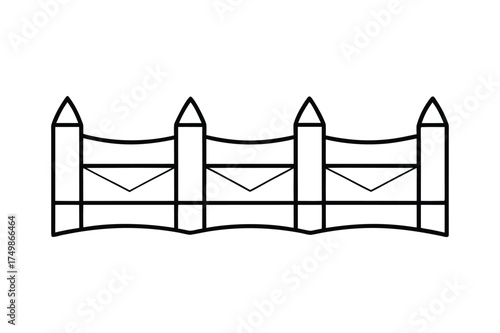 fence line art vector illustration