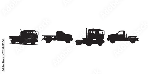 Truck silhouette vector design elements for your transportation projects illustration