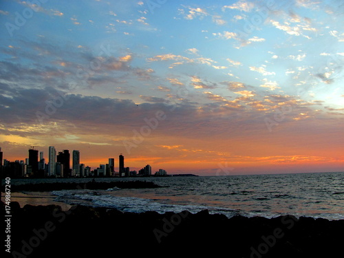Bocagrande, Cartagena de Indias, Colombia, al atardecer