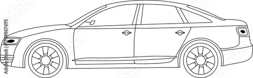 Simple car line art vector illustrations, unique modern drawing car line art. Sports car line art illustration, Car vector icon in one continuous line, Car outline doodle vector illustration.