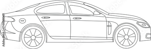 Simple car line art vector illustrations, unique modern drawing car line art. Sports car line art illustration, Car vector icon in one continuous line, Car outline doodle vector illustration.