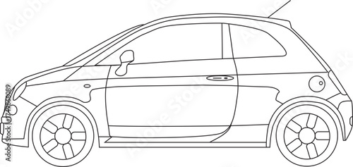 Simple car line art vector illustrations.