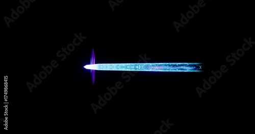 magical sword effect on black background