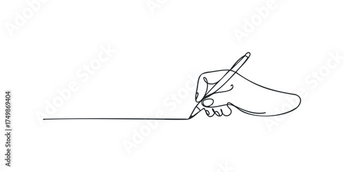 Hand drawing a line with a pen