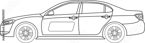 Simple car line art vector illustrations, unique modern drawing car line art. Sports car line art illustration, Car vector icon in one continuous line, Car outline doodle vector illustration.