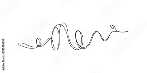 Continuous line drawing of a rollercoaster track with curves