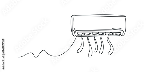 Air conditioner emitting cold air with wire