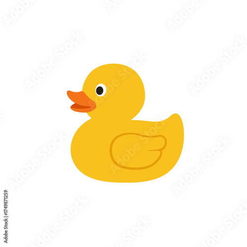 Charming yellow rubber duck icon a playful bath time companion for children and adults vector on white background