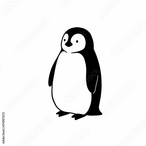 Charming hand-drawn penguin illustration a cute antarctic bird character for various designs vector on white background