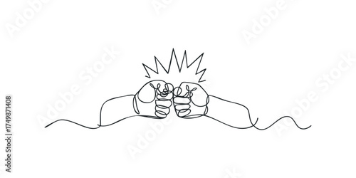 Two fists bumping in unity celebration gesture